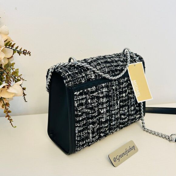 Michael Kors Whitney Medium Quilted Shoulder Bag Black - Picture 5 of 9